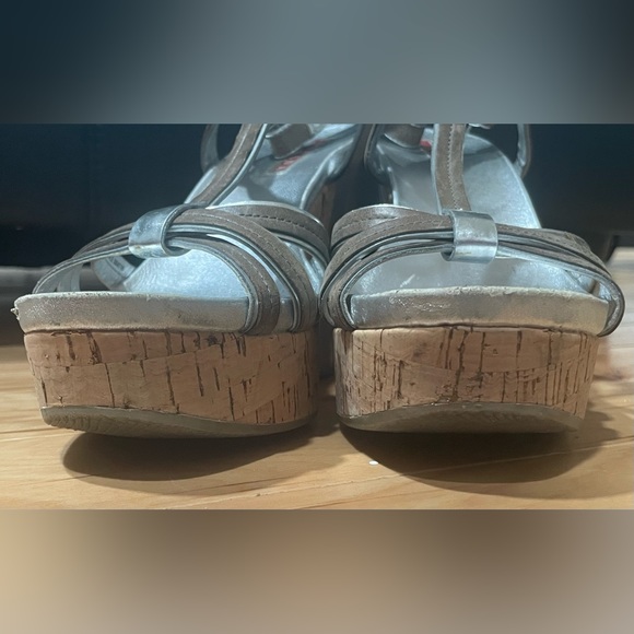 Prada Strappy Metallic Wedges Size 37.5 - Picture 7 of 16